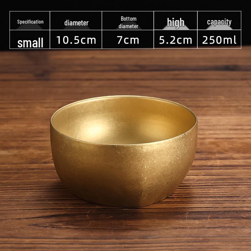 Retro Gold Stainless Steel Tableware Set: Rectangular Plate, Seasoning Dish, Bowl, Water Cup, Chopsticks, Spoon.