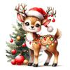 Cute Reindeer & Christmas Tree Wall Sticker for Home Decor - Festive Living Room & Entryway Decoration