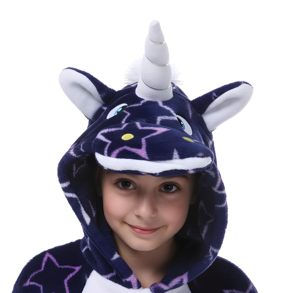 Piżama Onesie Kigurumi Kostium Gwiazdki Jednorożec Dzieci 115 - 125Cm