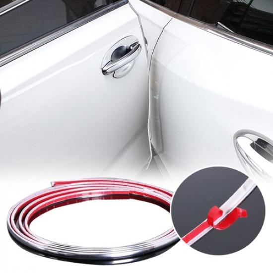 2M Chrome Car Door Body Guard Scratch Protector Strips Molding Trim Accessories