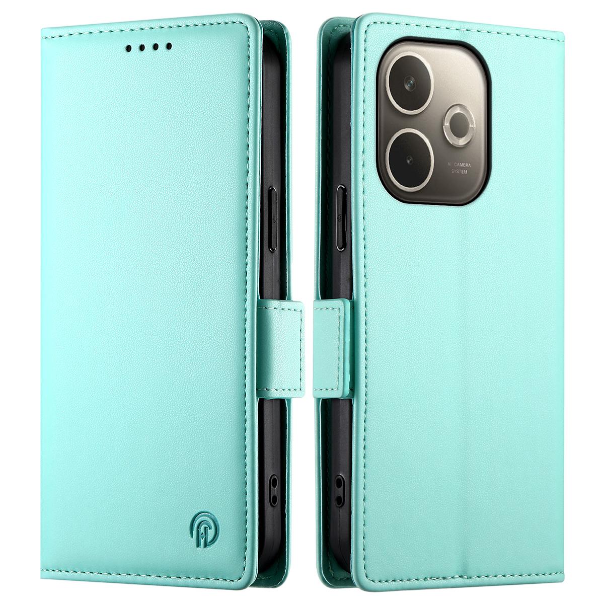 

Для Oppo A5 Pro 4G (Глобальный)/5G (Глобальный)/A5 Energy 5G (Китай) Чехол-подставка Кожаный кошелек Чехол для телефона Mint Green