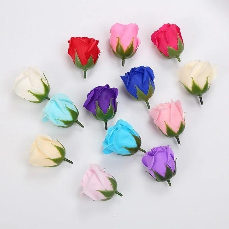 50pcs/box Soap Rose Heads Romantic Wedding Valentine's Day Gift Wedding Banquet Home Decoration Holding Flowers