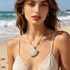 Enamel Shell Pendant Necklace, Faux Pearl Shell Charm Necklace, Summer Beach Necklace, Seaside Vacation Jewelry for Women