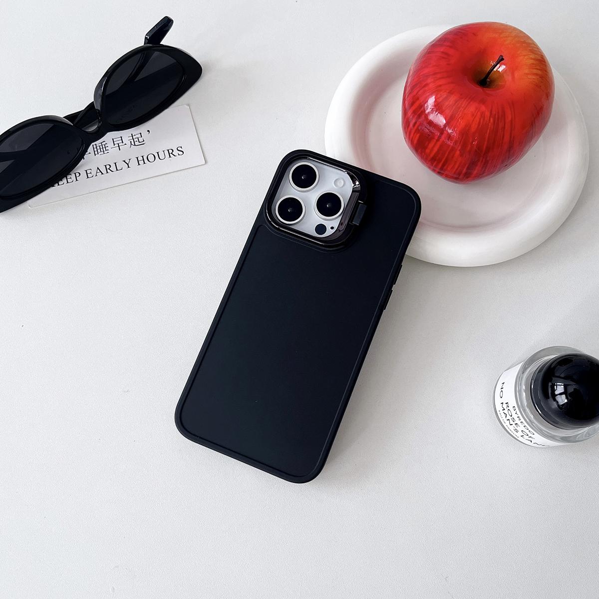 

Slim Phone Case for iPhone 15 16 14 13 Pro 14 15 16 13 12 for 16 14 13 12 15 Pro Max Anti -Fall Lens Protection Frame Flip Stand Case Soft Phone Cover iPhone X/XS чёрный