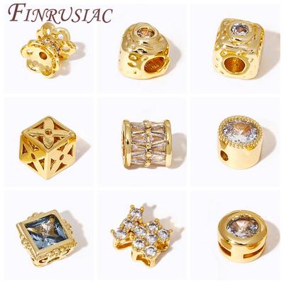 Mehrere Stile 18K Gold Plated Metallperlen Abstandshalter, Spacer Perlen für Schmuckherstellung DIY Zubehör, Armbänder Perlen Großhandel