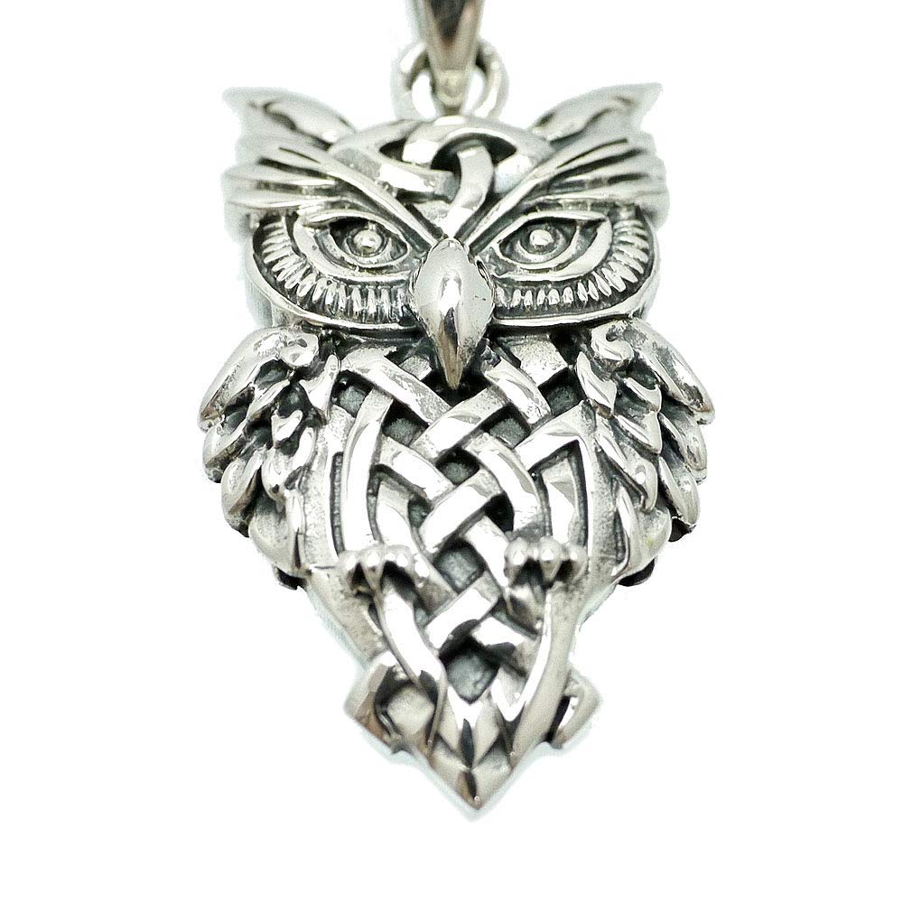925 Silver Owl Pendant Top M1 [Silver One] Men's