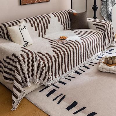 Coperta Spessa in Chenille Classica a Strisce Nere Coperta per Divano Estiva per Divano Coperta Antiscivolo Sciarpa per Riposo in Ufficio Cuscino Asciugamano per Divano