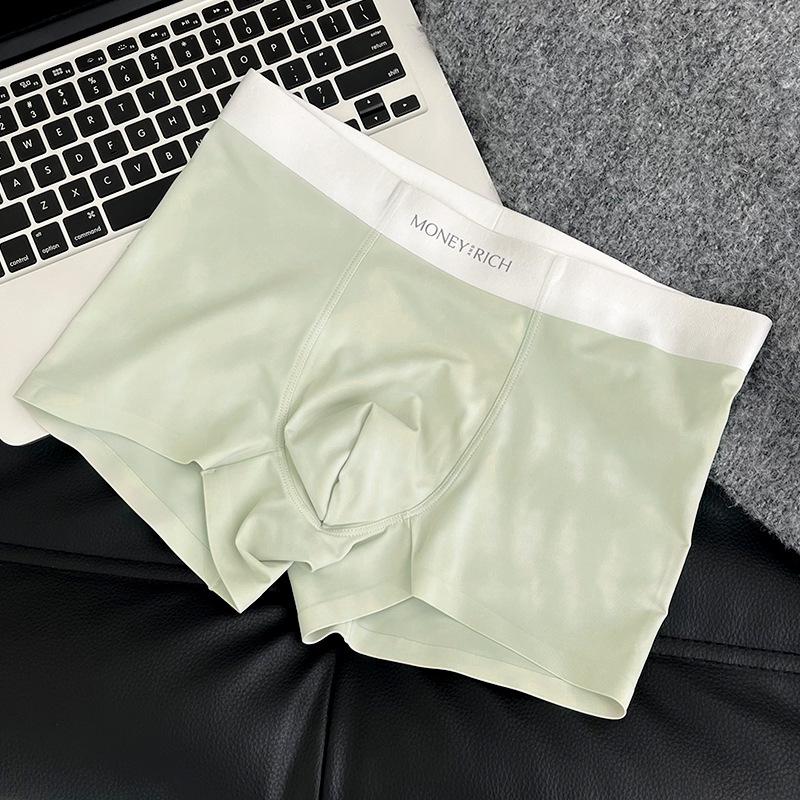Large Size Men's New Spring and Summer Ice Silk No Mark Flat Angle Underwear