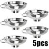 1/5pcs Stainless Steel Wide Mouth Funnel Multifunctional Easy Clean Jam Canning Funnel For Liquid Spices Filling Kitchen Tools