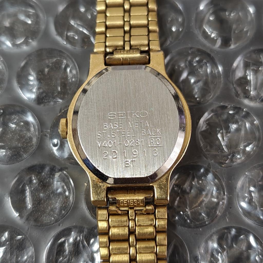SEIKO SX [Working Condition] Ladies' Watch, Gold, V401-0281 (Management Code K26J)