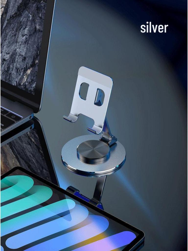 360° Rotating Aluminum Alloy Phone & Tablet Holder: Durable, Foldable, Stable Desktop Stand