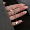 925 Sterling Silver Asymmetry Tassel Long Chain Zircon Heart Drop Earring for Women Girls Wedding Party Elegant Jewelry