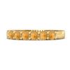 Citrine Half Eternity Band Ring - 925 Sterling Silver Gold Vermeil