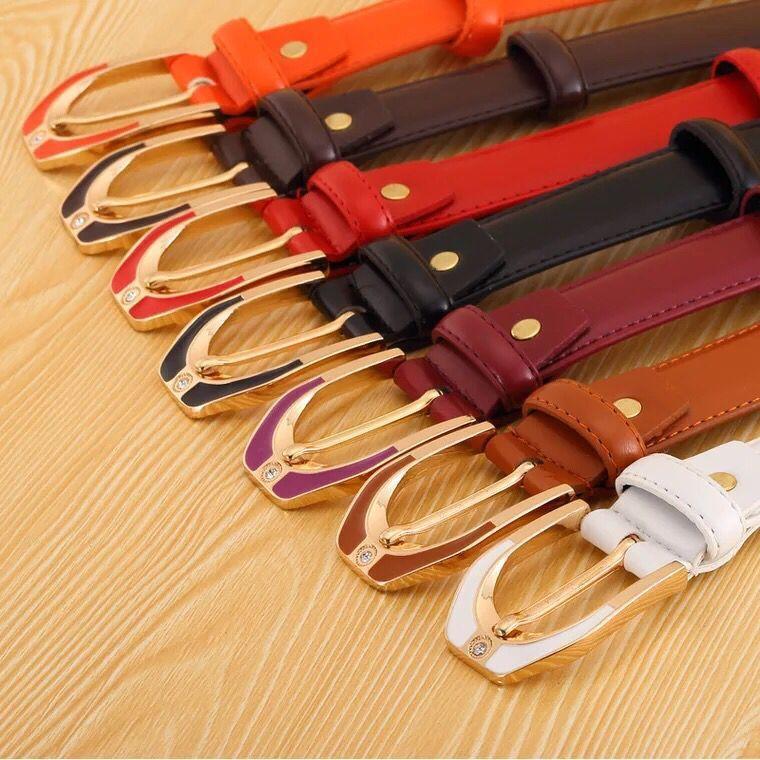 [Source] Women'S Leather Pin Buckle Belt, Women'S 3.0 Thin Belt Candy Color