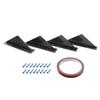 4PCS Car Rear Bumper Shark Fin Triangle Spoilers Universal Carbon Fiber Flat Style
