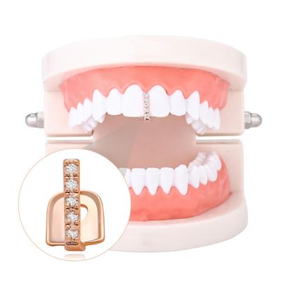 Yousheng Teeth Braces Heart Shape Cubic Zirconia Men Women Hip Hop Vertical Stick Braces for Halloween