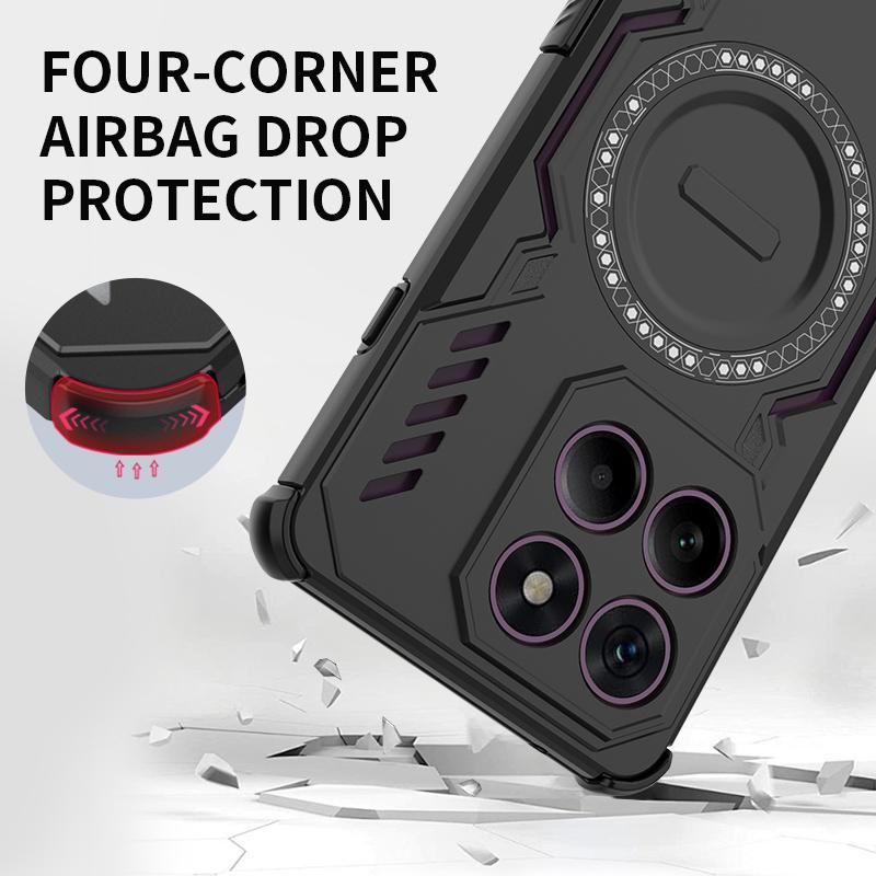 Heat Dissipation Armor Shockproof Magnetic Case For Motorola Edge 60 Pro Fusion G05 G15 G75 G100 G86 G67 G57 Power Back Cover