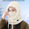 Soft Solid Color Cycling Windproof Cap Hood Thermal Winter Balaclava Drawstring Keep Warm Ski Mask Hat Women