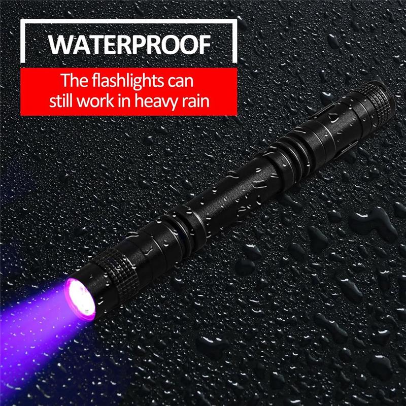 

SHGO-Mini 395Nm UV Black Light Flashlight 10 Pack Pen Light With Clip LED Handheld Blacklight Detector For Leak Pet Urine Detect чорний