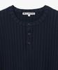 MILLO ARCHIVE Draft Henley Neck Knit [Navy]