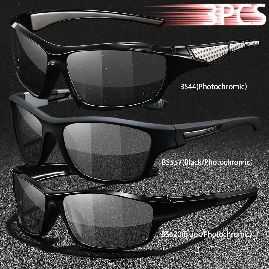 1PCS Photochromic Sports Sunglasses Men Women Vintage Cycling Driving Mountaineering Chameleon UV400 Eyewear
