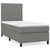Maison Exclusive - Sommier à lattes de lit avec matelas Gris foncé 80x200 cm Tissu