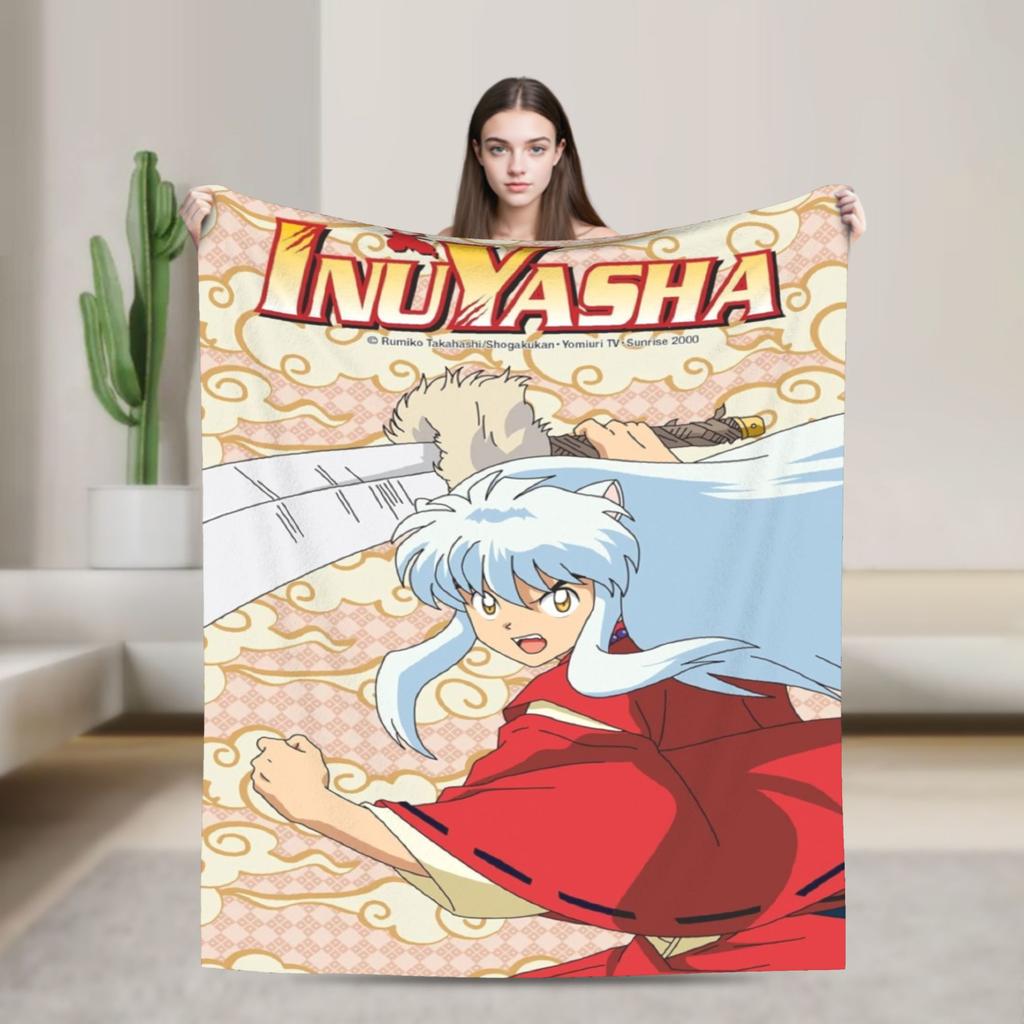 InuYashas Kagome Shippou Accessories Blanket Soft Fleece Throw Blanket Comfortable Rug Piece