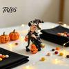 Durable Indoor Festive Decor Halloween Witch Pumpkin Resin Figurine, Vintage Hand-Painted Ornament, Spooky Tabletop Party Table Centerpieces for Desk