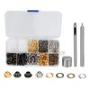 240pcs Grommets 4mm DIY Plated Practical Small 4 Colors Metal Eyelets Grommets Ornament Sets Tool