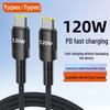 6A Dual Type-C 120W Fast Charging Cable for Huawei & Apple Laptops/Phones