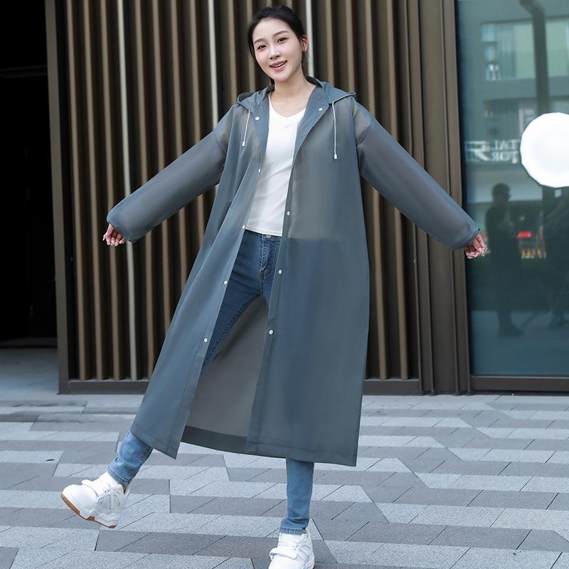 EVA matte adult non-disposable raincoat thickened long light portable unisex logo