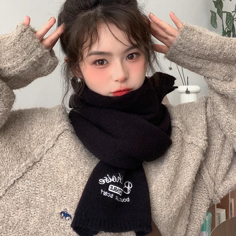 Wire Scarf Winter Girls New Year's Life Red Korean Version Versatile Christmas Scarf To Keep Warm and Advanced