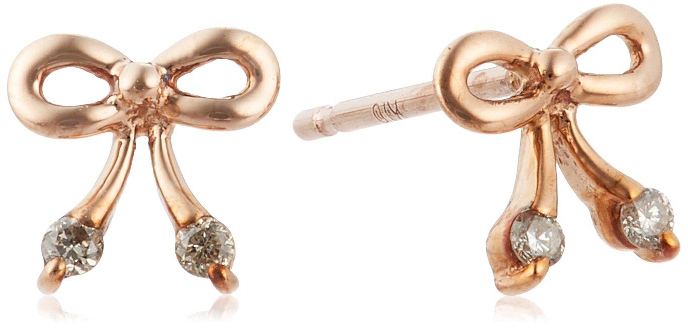 

ESTELLE [WEB EXCLUSIVE] Diamond 10K Pink Gold Ribbon Motif Earrings 0212-2451-0014-0000