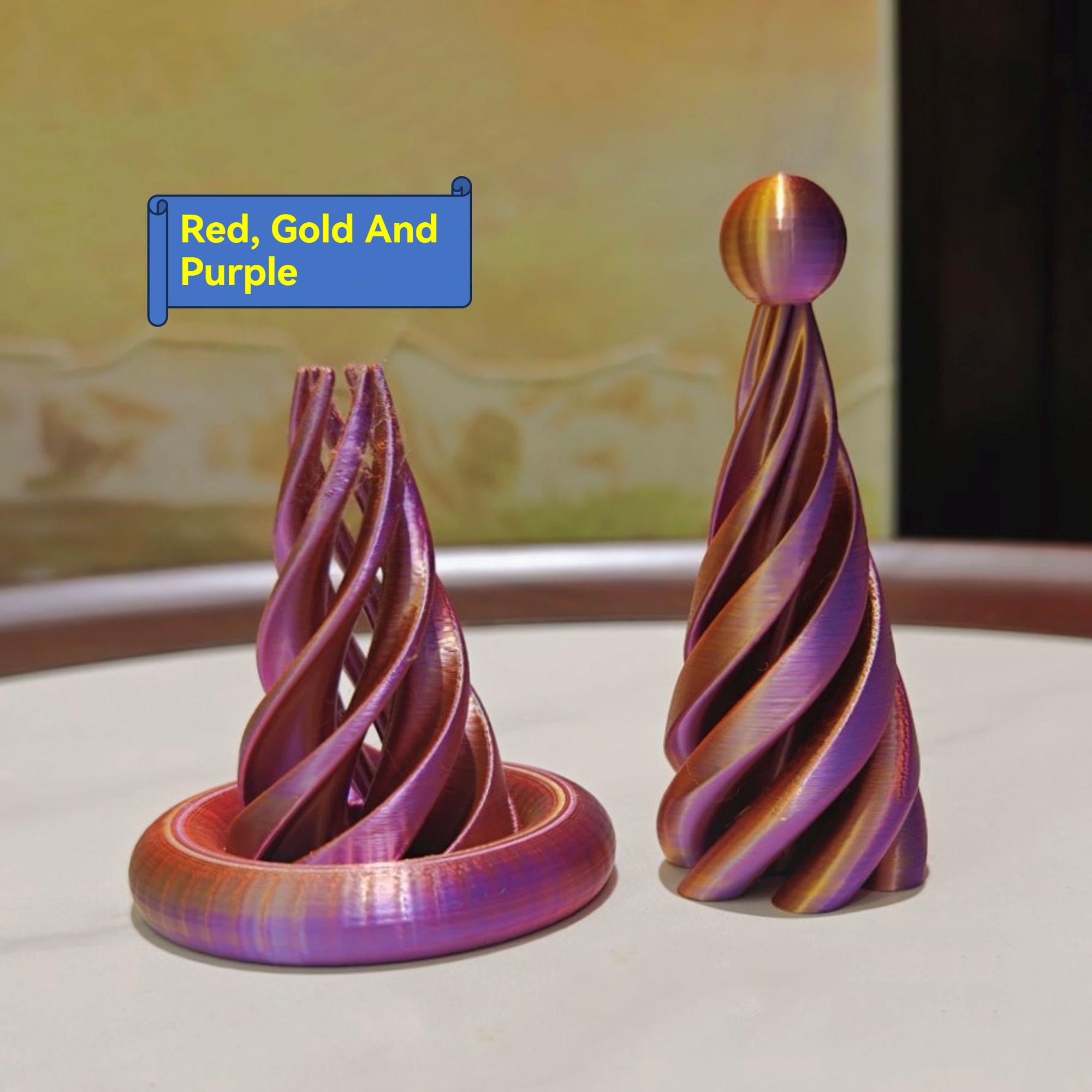 

Игрушечное украшение в виде спирали, напечатанное на 3D-принтере, с дизайном рождественской шапки, скульптура в виде пирамиды, двухцветные аксессуары Vortex