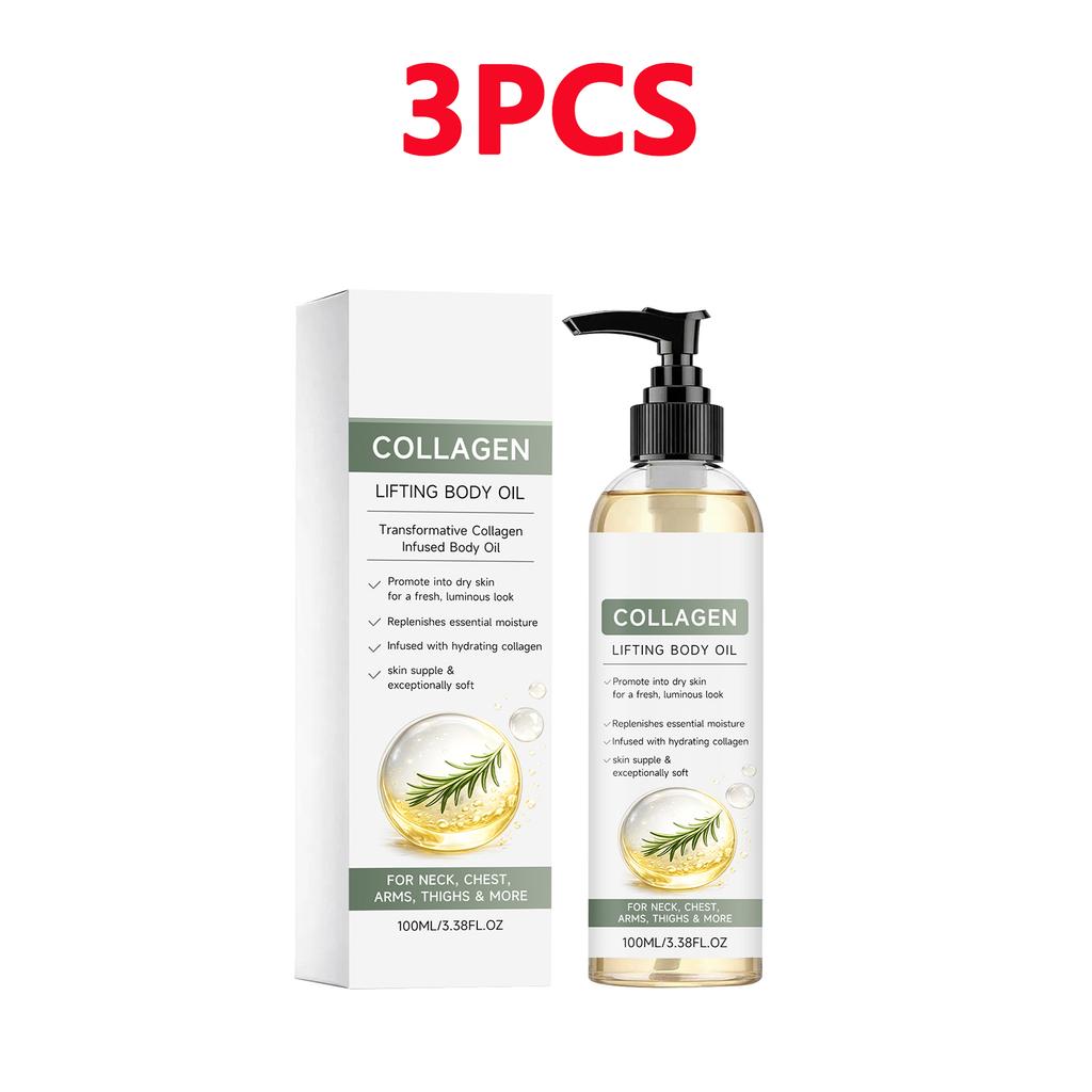 Rosmarin Kollagen Körperöl 100ml Tiefenfeuchtigkeit Nicht fettend Schnelle Absorption Glättet Hals, Dekolleté, Arme & Oberschenkel, Strahlende Hautpflege