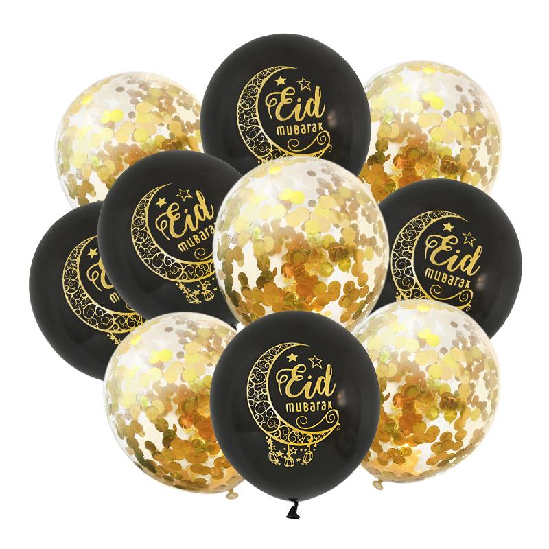 10Pcs Eid Mubarak Latex Balloon Ramadan Kareem Decoration Air Globos Ramadan Mubarak Muslim Islamic Festival Party Supplies 2025