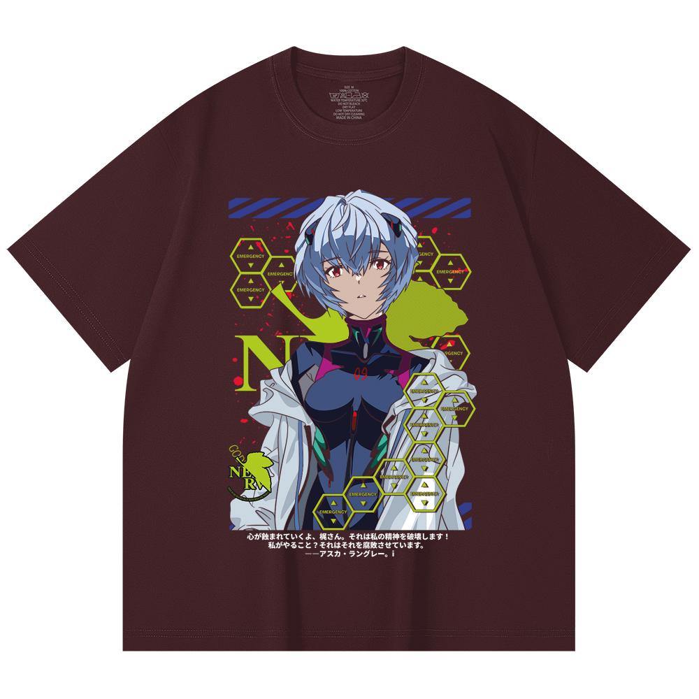 

230 Gsm 100% Cotton Evangelion V6 Rei Print Unisex Heavy Cotton T Shirt 2XL