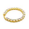 Hip-hop diamond bracelet - men's 8mm chunky single row rhinestone bangle