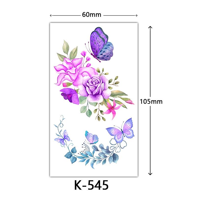 Small Fresh Tattoo Sticker, English, Alphabet Flower Butterfly Sketch Line, Waterproof Tattoo Sticker Tattoo