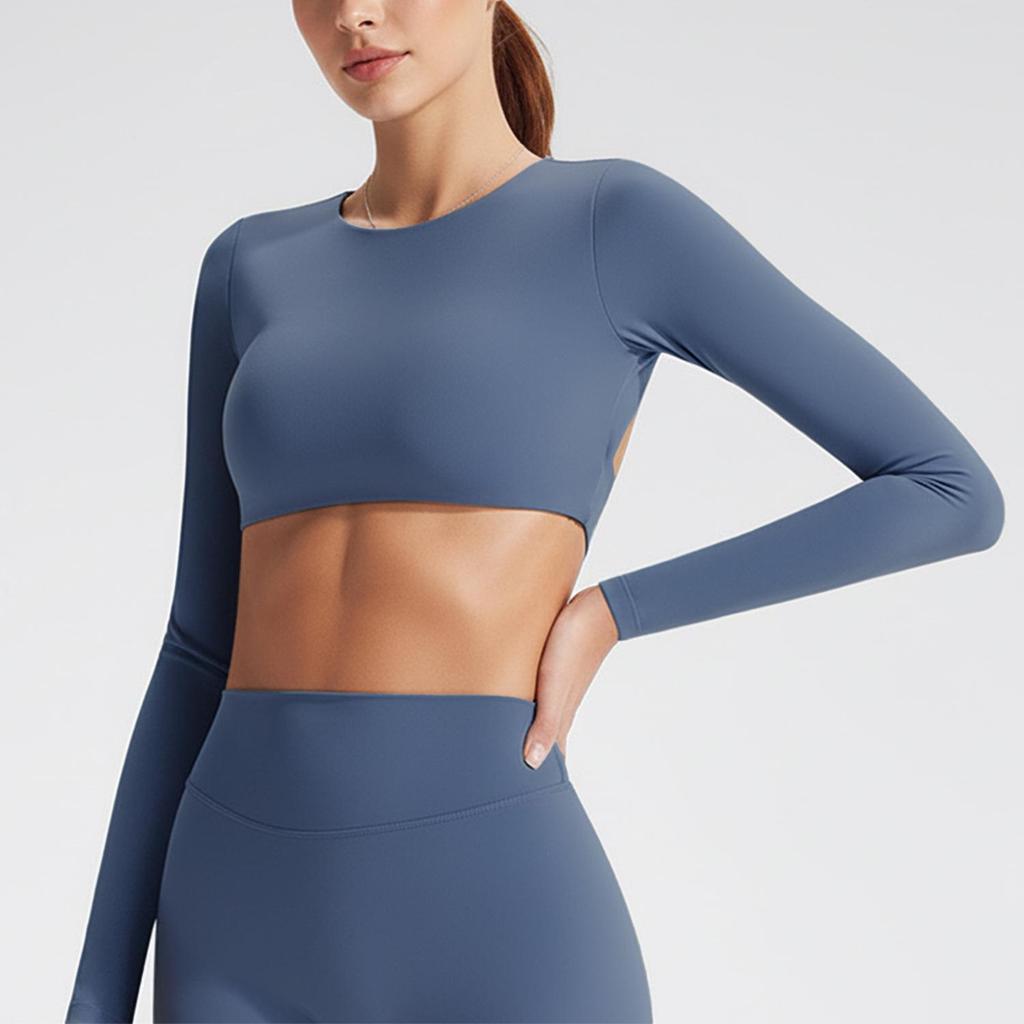 Women's High-End Padded Yoga Wear for Autumn/Winter: Slimming Long-Sleeve Sportswear for Pilates, Running, Fitness