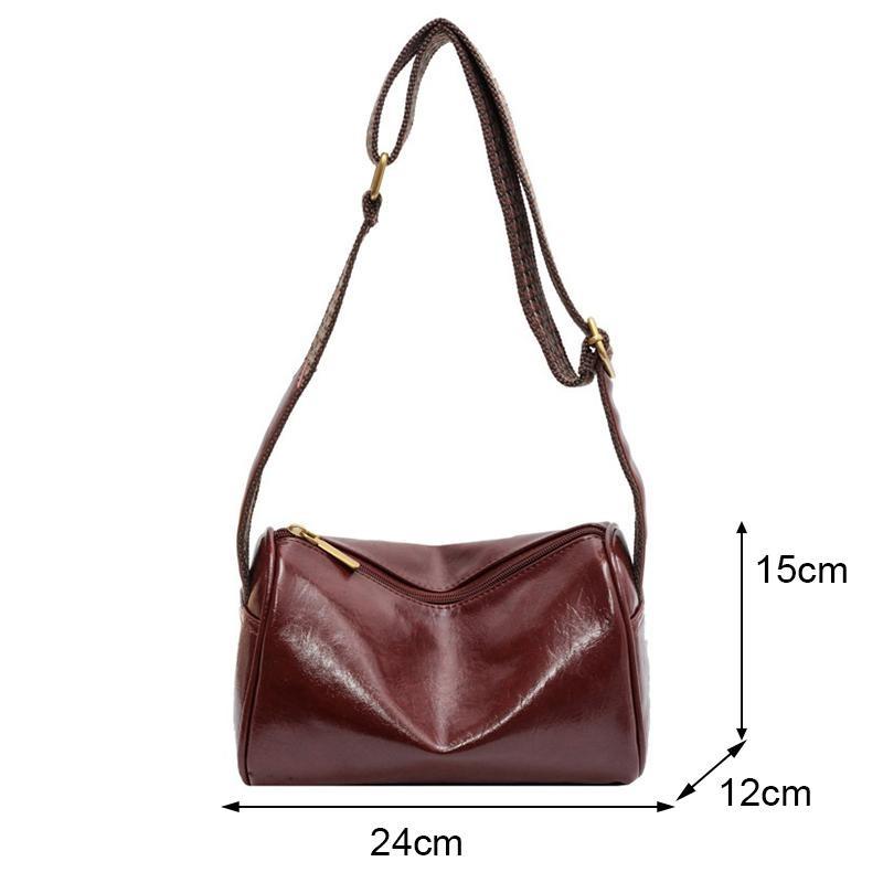 Vintage Shoulder Bag For Women Fashion Wide Strap Crossbody Bag Retro Pillow Messenger Handbag Ladies Tote