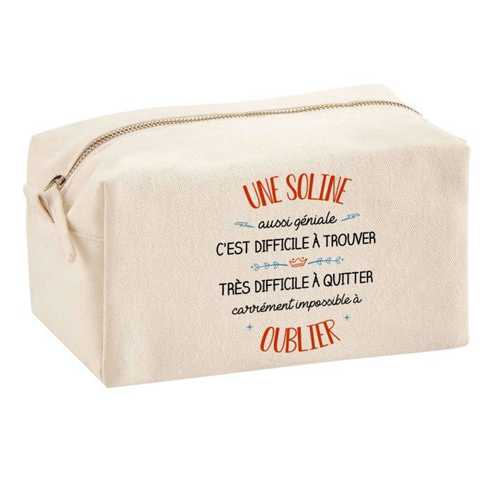 Tote bag - PLANETEE - Trousse Multifonction Une Soline - Coton imprimé en France - Grande contenance - Beige