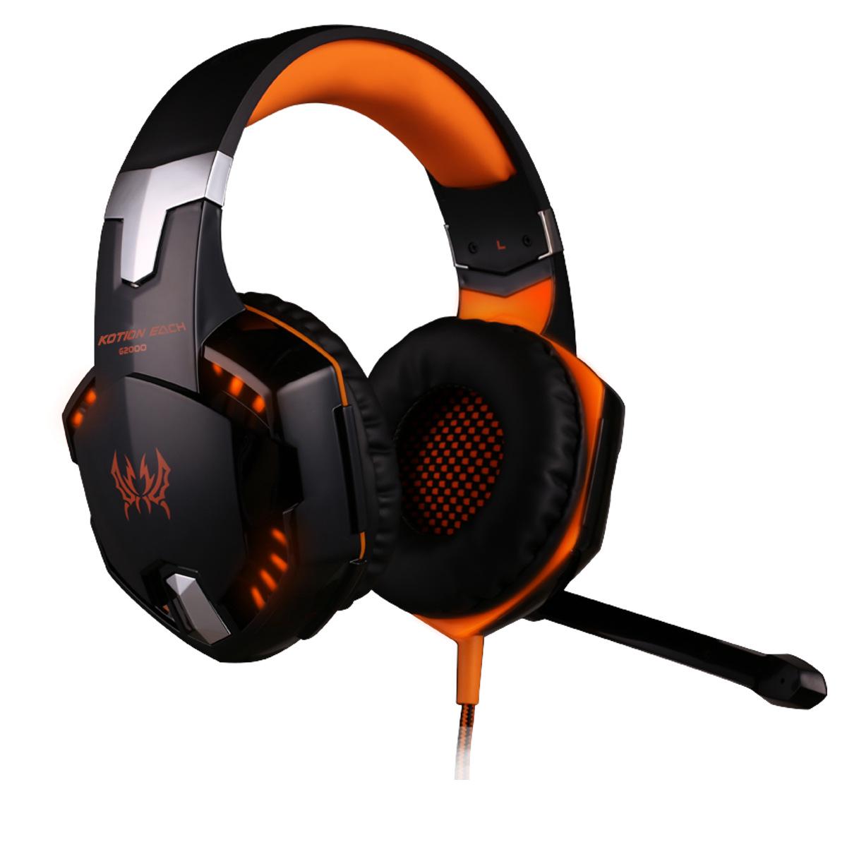 

KOTION EACH G2000 Over-Ear Wired Gaming Headset with Mic for PS4 чорний/помаранчевий