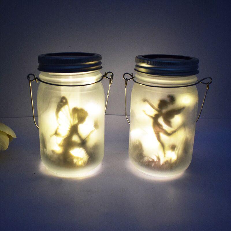 Waterproof Solar Fairy Night Light: Frosted Glass Bottle with Stars for Outdoor Garden Decoration