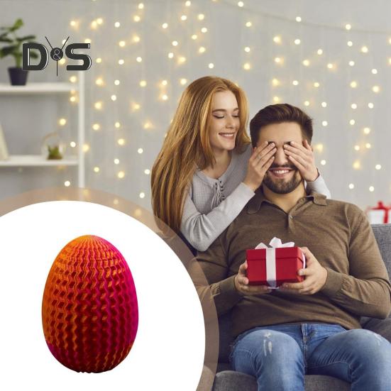 3D Printed Maze Egg Puzzle Box Brain Teaser Maze Egg Storage Box Dragon Egg Fidget Toy for Kids Adults Home Office Desk