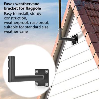 1 Set Weathervane Mount Rustproof High Hardness L-tube Support Steel Outdoor TV Antenna Mounting Bracket Home Supply