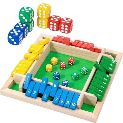 Ahşap Kapat Kutuyu Zar Oyunu 8 Zar Masa Tablosu Matematik Becerileri Oyunu Parti Kulüp Aileler İçin İçme Oyunları Noel Hediyesi