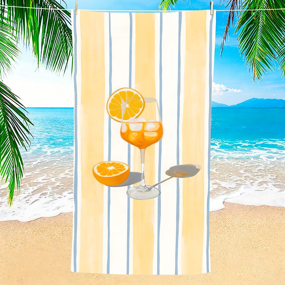 Towel Microfiber beach towel, quick-dry, sand-free, ultra-fine fiber, super soft. A-Aperol Spritzs