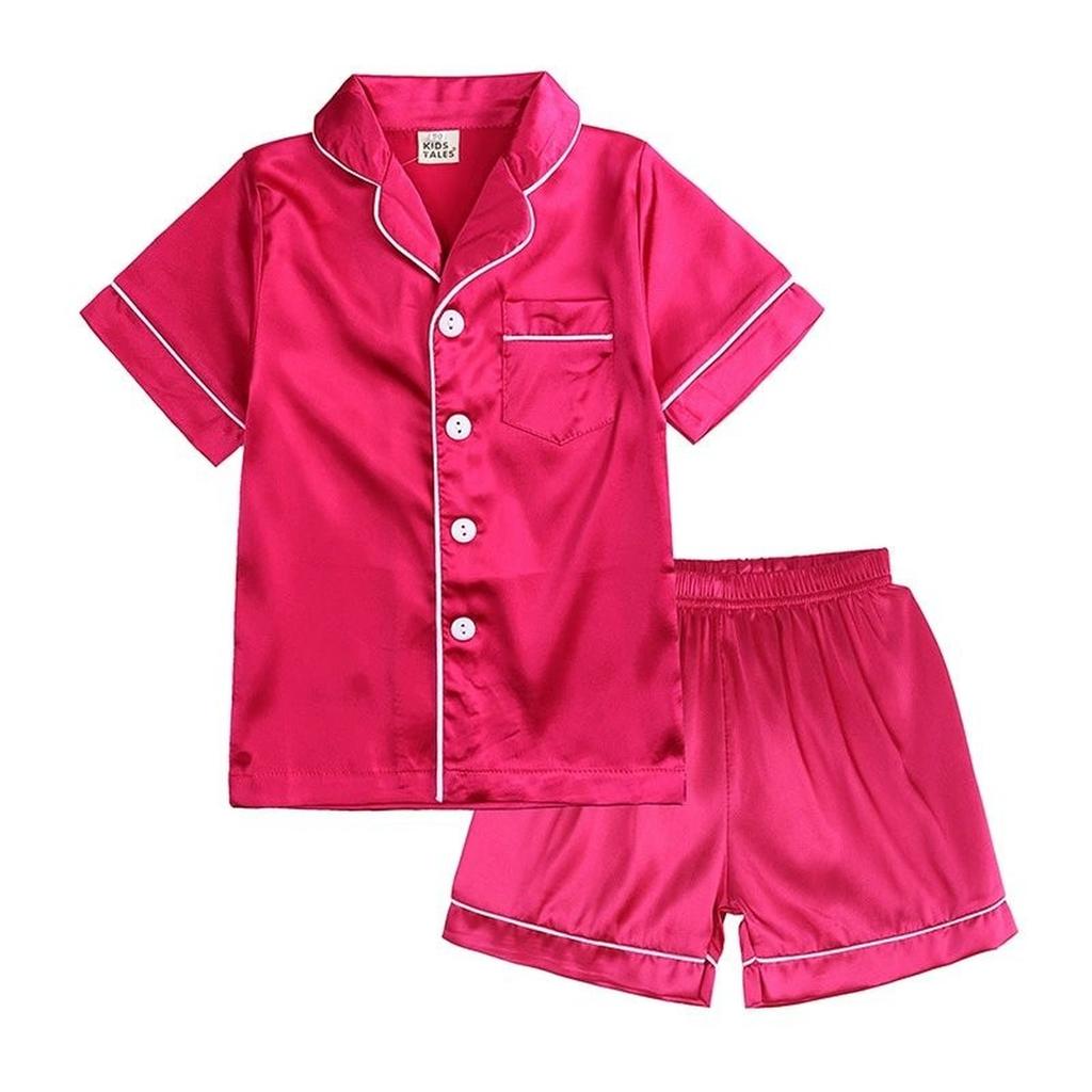 Kids Silk-like Loungewear Set Toddler To Big Kids