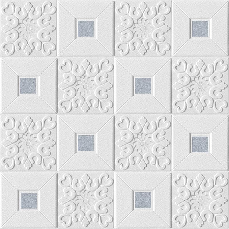 12ks 3D matné samolepky na střechu Pěnové stropní obklady Home Dekor Lepidlo Vodotěsné Dekorace do obývacího pokoje Vyřezávaný tapetový panel